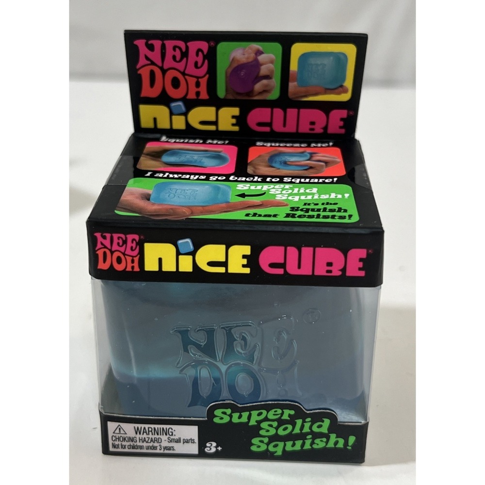 Nee Doh Nice Cube - Super Solid Squish! (Blue) - Brand New/Factory Sealed!